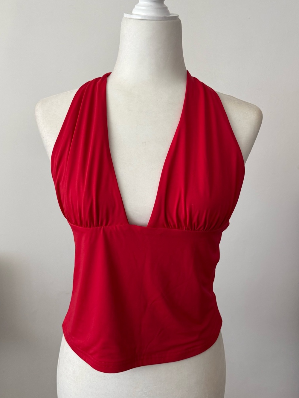 White Fox Boutique Red Plunge Halter Camisole